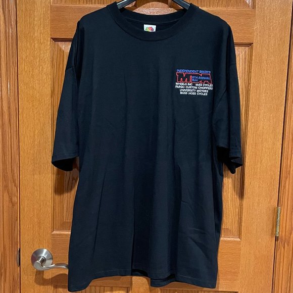 FRUIT OF THE LOOM Men's 2XL Independent Biker's 6th Annual Run Black T-Shirt - Picture 1 of 4